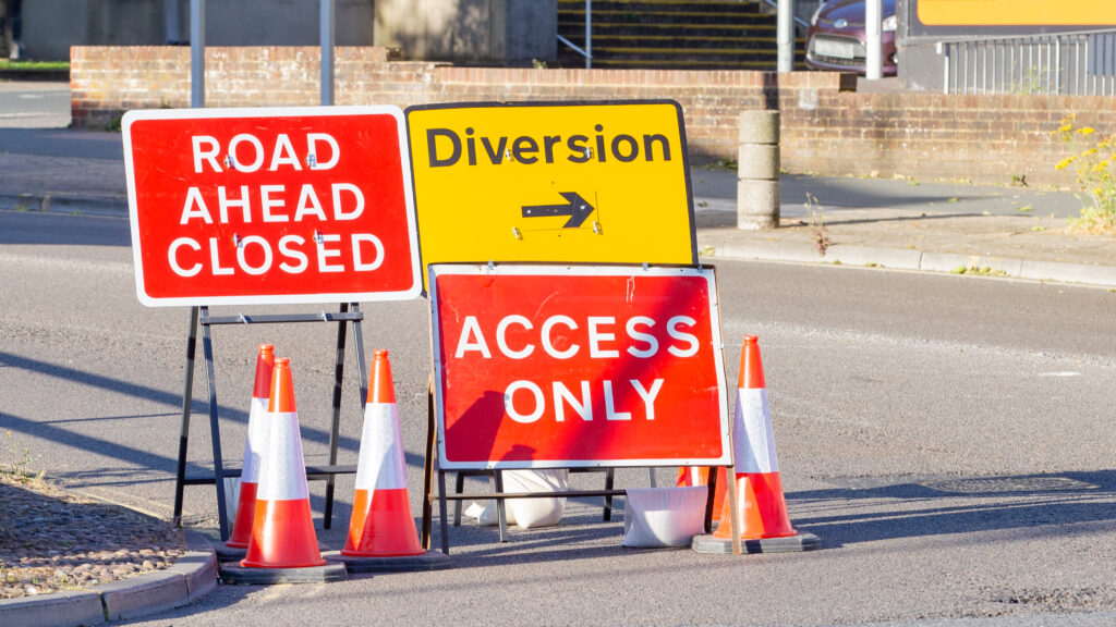 Aberdeen street showcasing various road signs, emphasising navigation and traffic rules in the area.